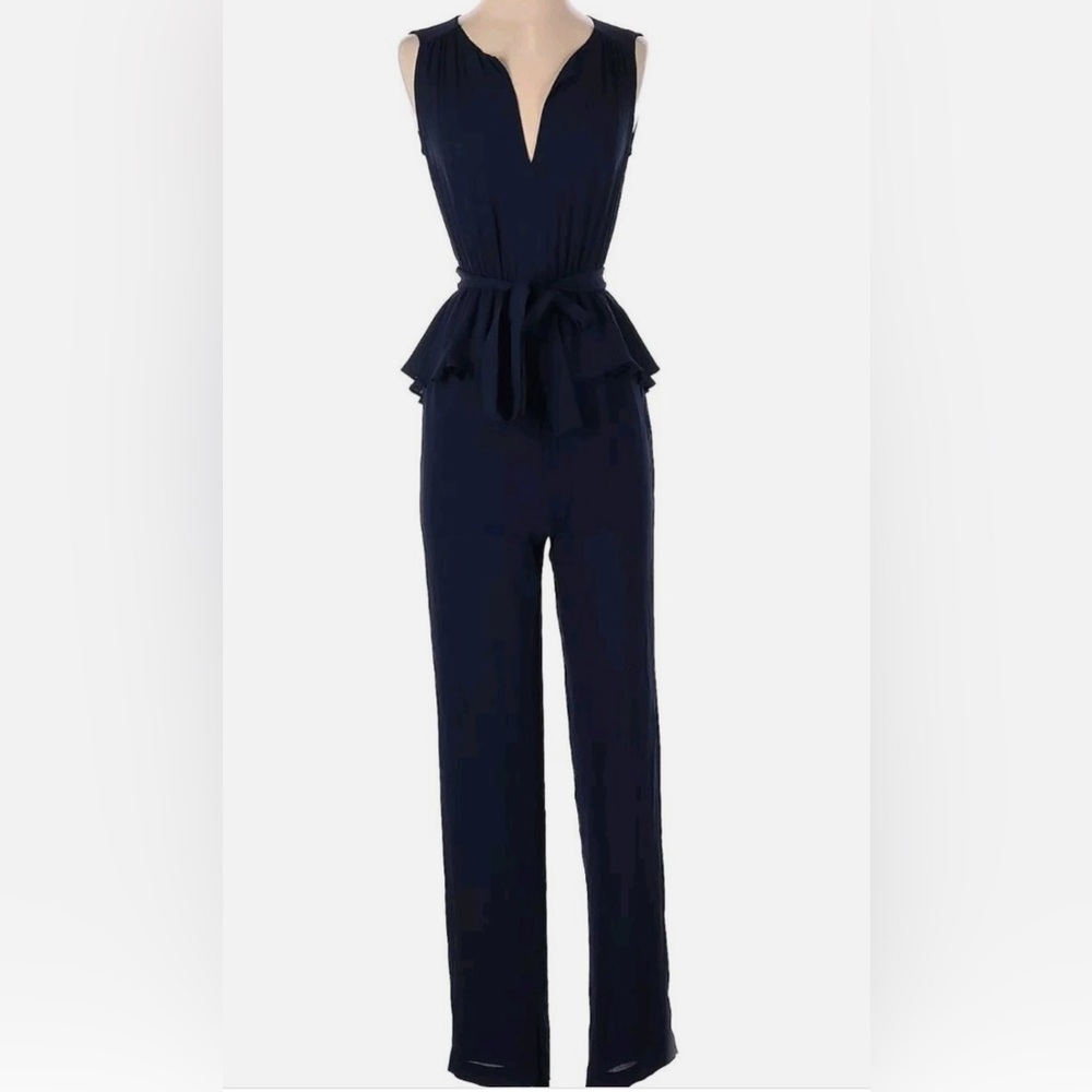 BCBGMaxAzria Deep Blue Sleeveless Jumpsuit